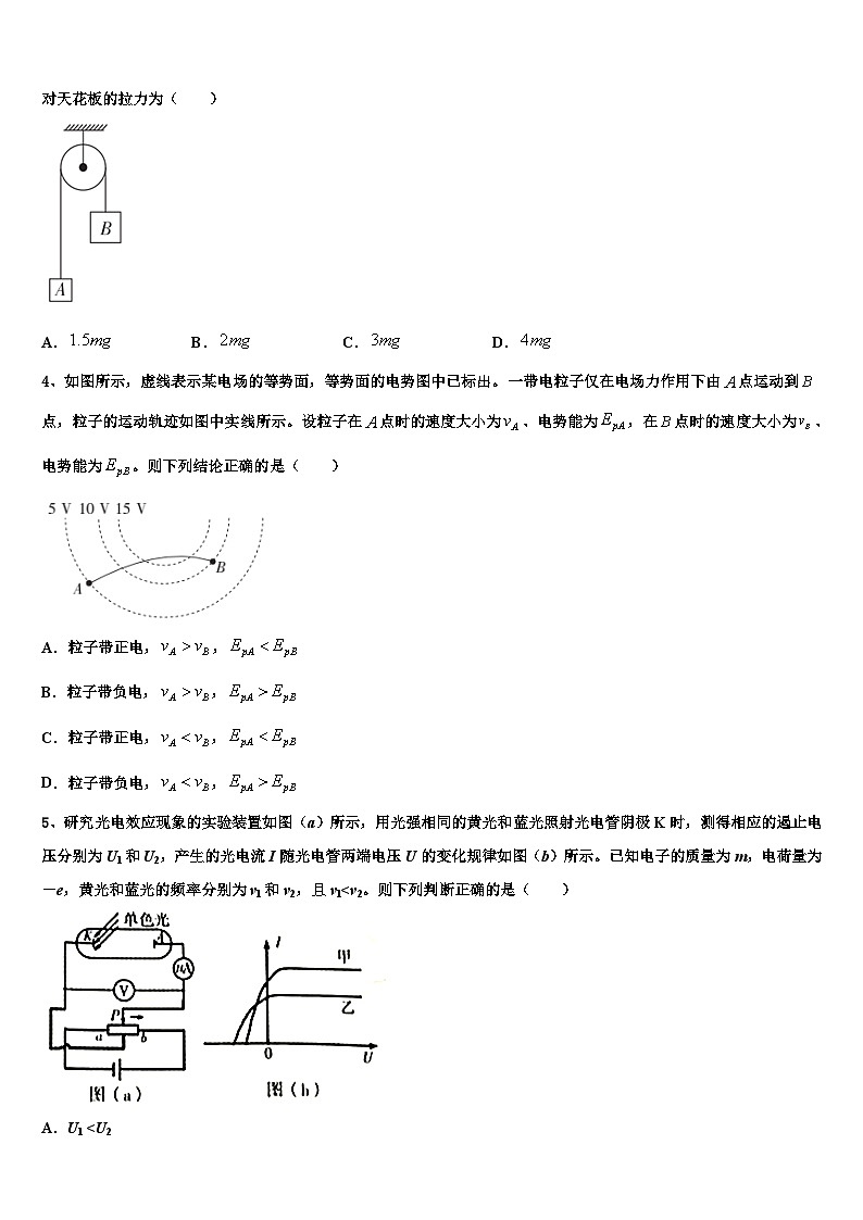 2026届北京市中央民大附中高三下第一次测试物理试题含解析第2页