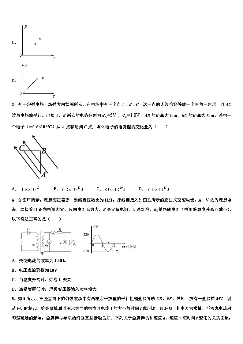 2026届朝阳市重点中学高三下学期一模考试物理试题含解析第2页