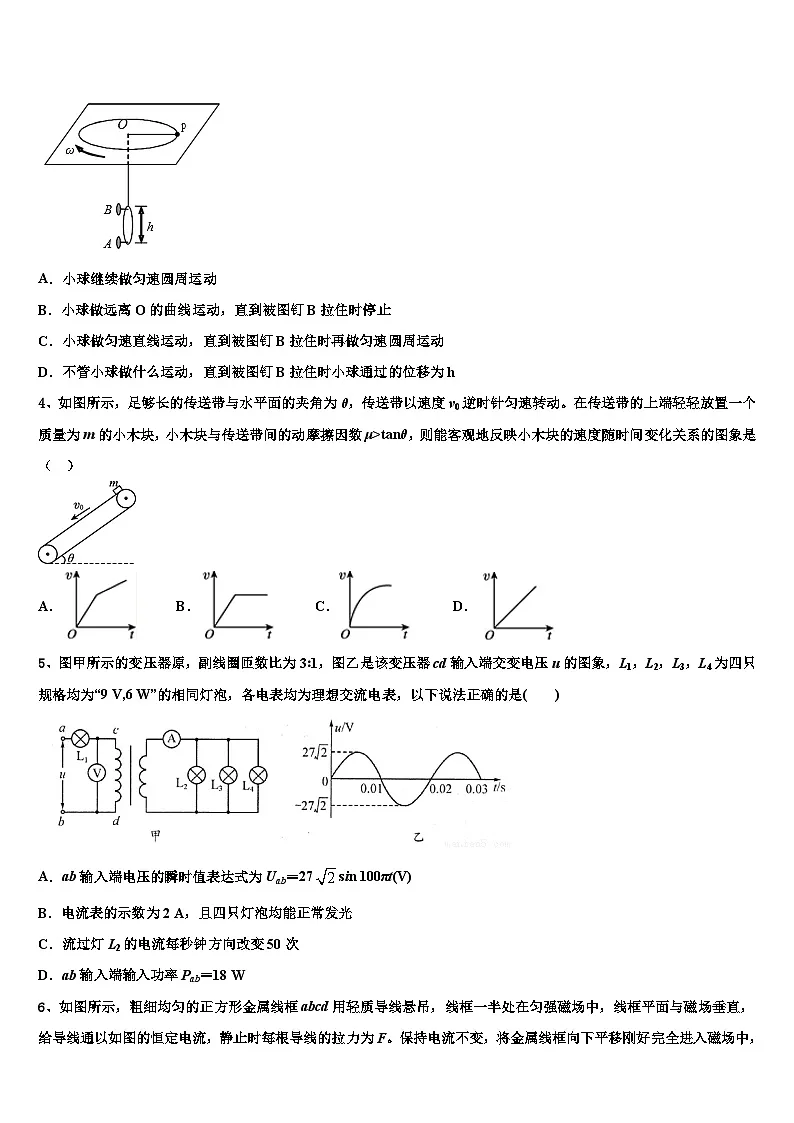 2026届福建省龙岩市龙岩北附高三下学期联考物理试题含解析第2页