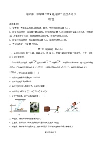 四川省绵阳南山中学2026届高三上学期二诊热身考试物理试题（Word版附解析）