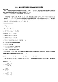 2026届甘肃省白银市景泰县高考物理五模试卷含解析