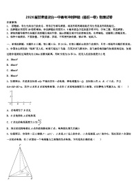 2026届甘肃省灵台一中高考冲刺押题（最后一卷）物理试卷含解析