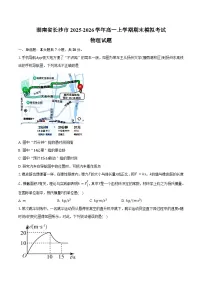 湖南省长沙市2025-2026学年高一上学期期末模拟考试物理试题