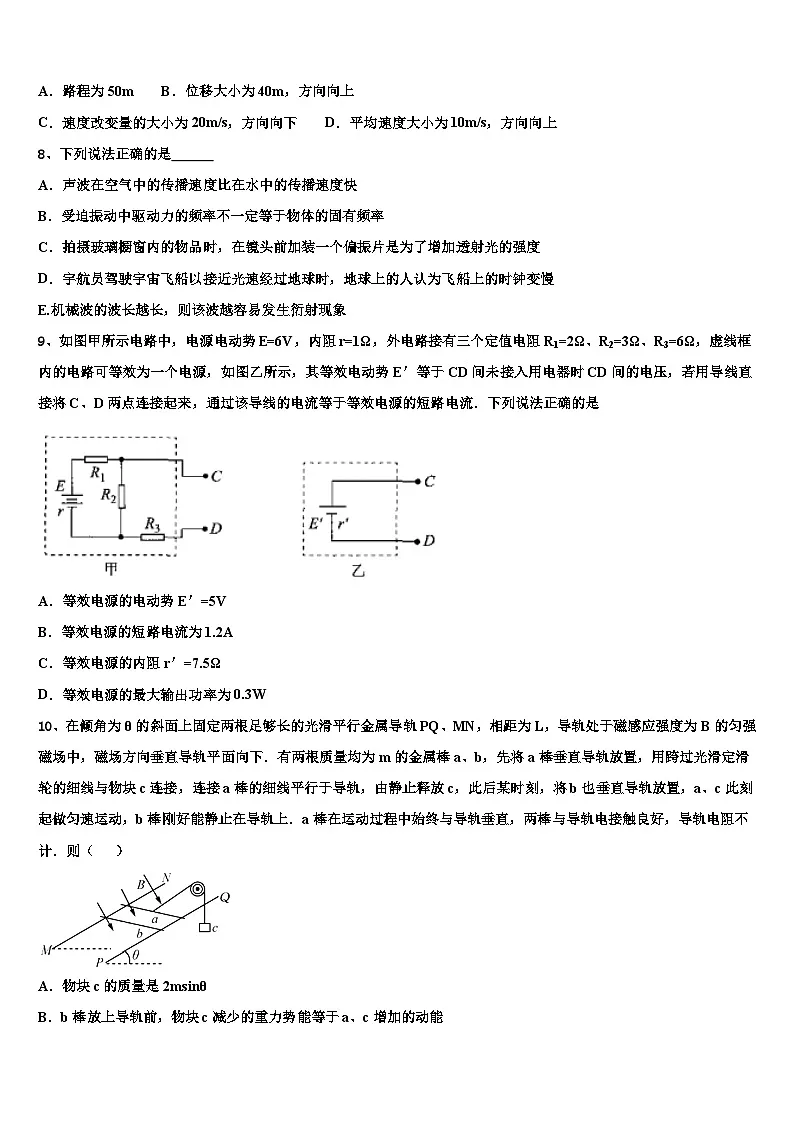 2026届海南市重点中学高三冲刺模拟物理试卷含解析第3页