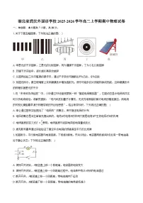 湖北省武汉外国语学校2025-2026学年高二上学期期中物理试卷（含答案）