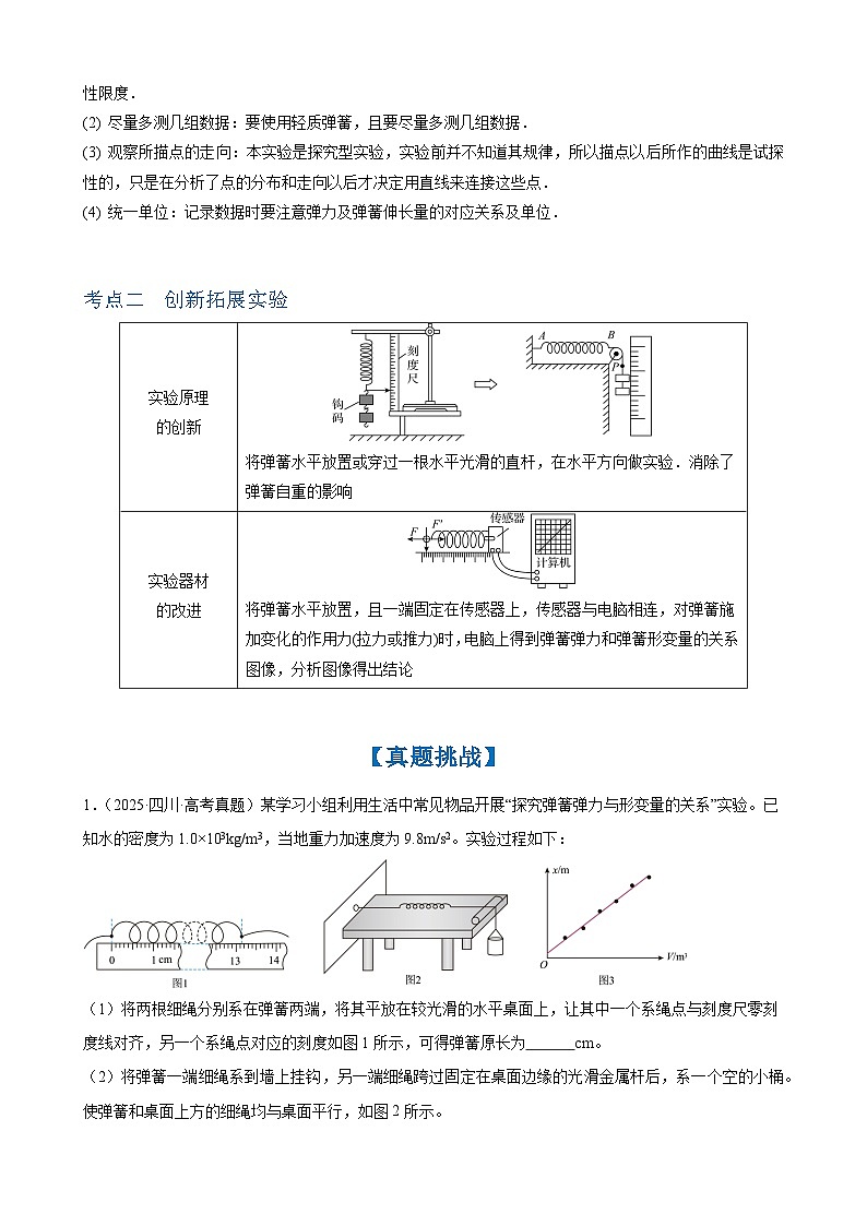 2026年高考物理一轮复习·知识清单(新高考通用)实验2 探究弹簧弹力与形变量的关系(学生版+解析)第3页
