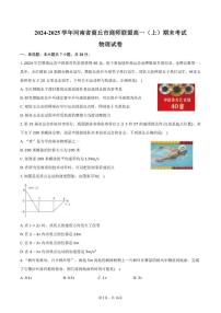 2024-2025学年河南省商丘市商师联盟高一（上）期末物理试卷（有解析）