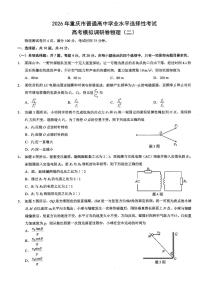 2026年重庆市普通高中学业水平选择性考试高考模拟调研卷（二）物理试卷+答案