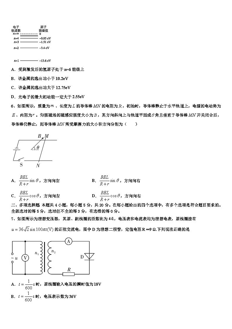 2026届河南省南阳市省示范性高中联谊学校高三适应性调研考试物理试题含解析第3页