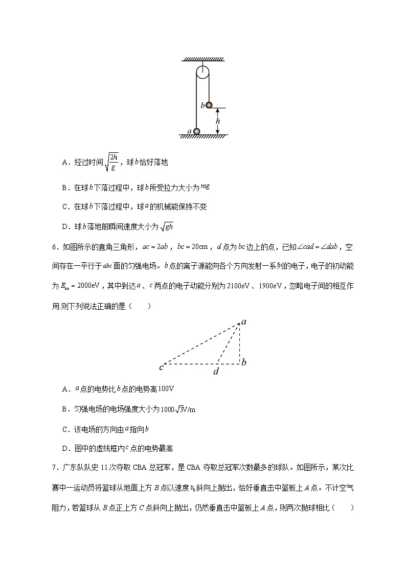 唐山市丰南区第二中学2026届高三上学期11月阶段检测物理试题 (含解析)(含答案)第3页
