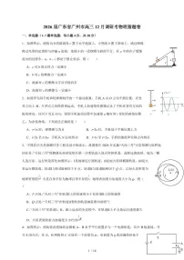 2026届广东省广州市高三上册12月调研考试猜题物理试题（含解析）