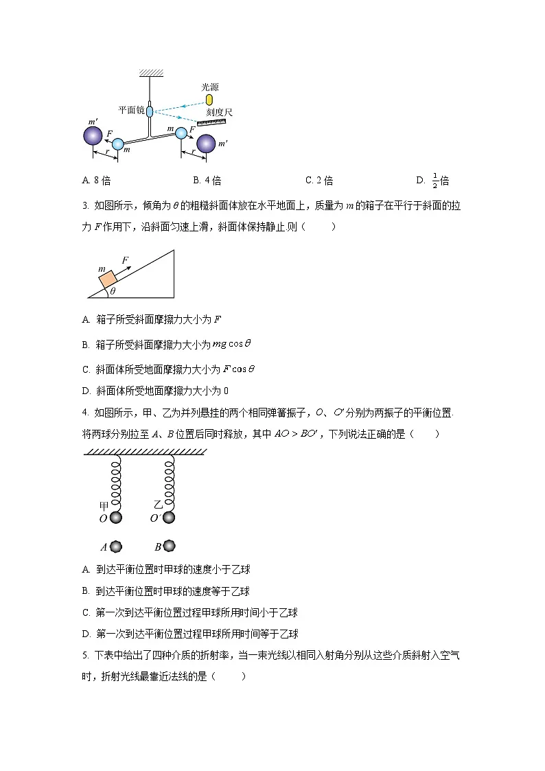 2025-2026学年江苏省南通市高三上学期11月期中质量监测物理试卷(学生版)第2页