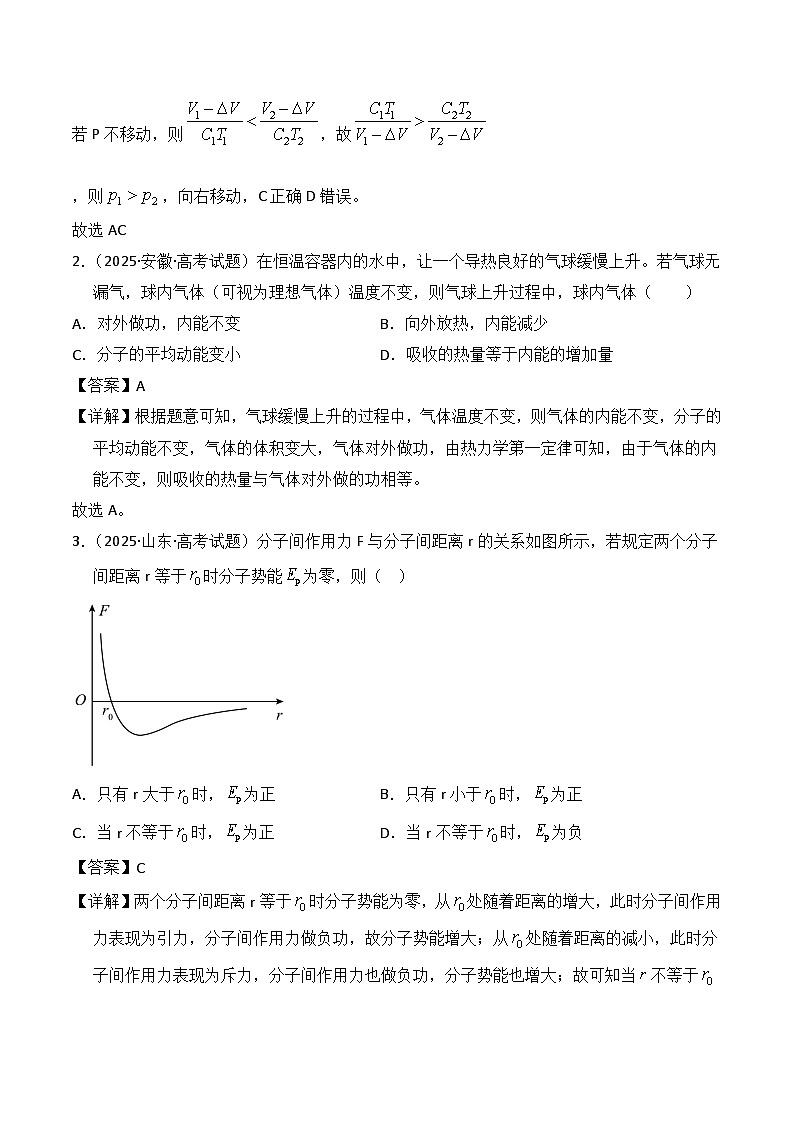 2025年高考物理试题分类汇编 专题14 热学第2页