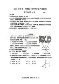 2026届上海市徐汇区高三上学期一模考试物理试题 （高考模拟）
