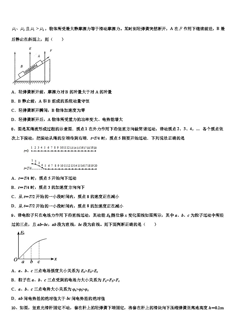 2026届河南省中牟县第一高级中学高考仿真卷物理试题含解析第3页