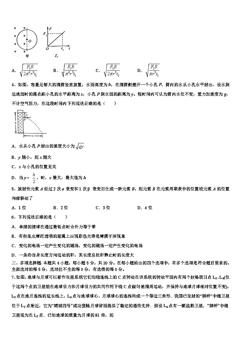 2026届河南省周口市项城三高考仿真卷物理试卷含解析第2页