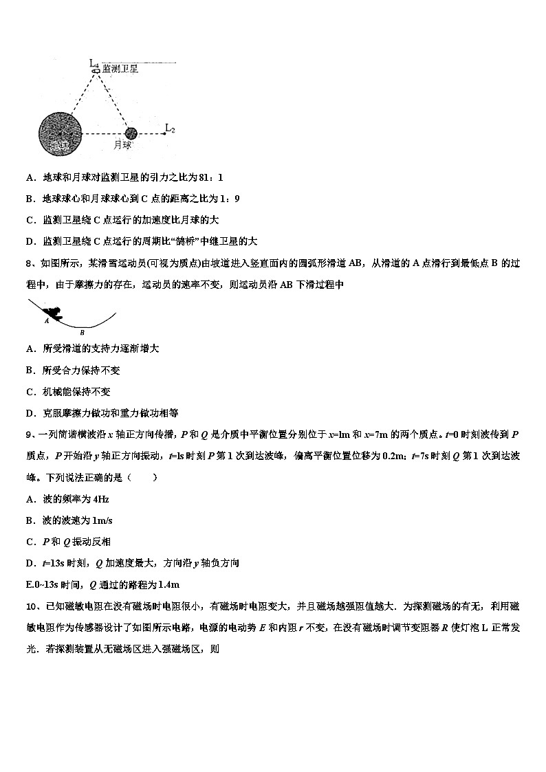 2026届河南省周口市项城三高考仿真卷物理试卷含解析第3页