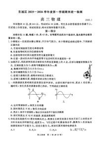 北京市东城区2025-2026学年高三第一学期期末统一检测 物理试题 +答案