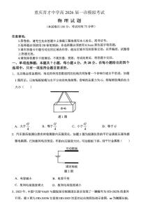 物理-重庆市育才中学校高2026届一诊模拟考试试卷及答案