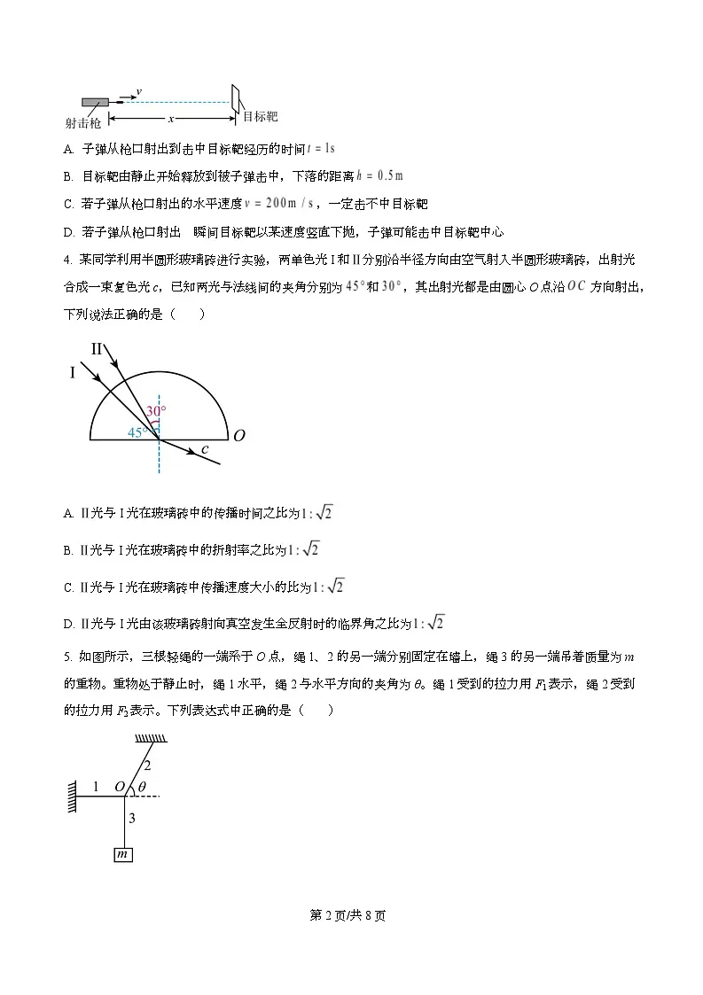 2026届广东省大湾区高三上学期10月联合模拟考试物理试卷(原卷版)第2页
