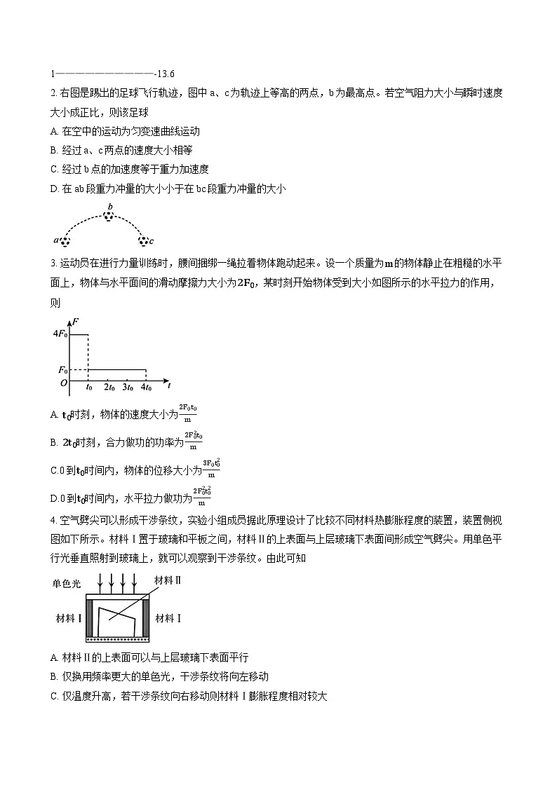 江西创智协作体2025-2026学年上学期高三1月联考物理试卷及答案第2页