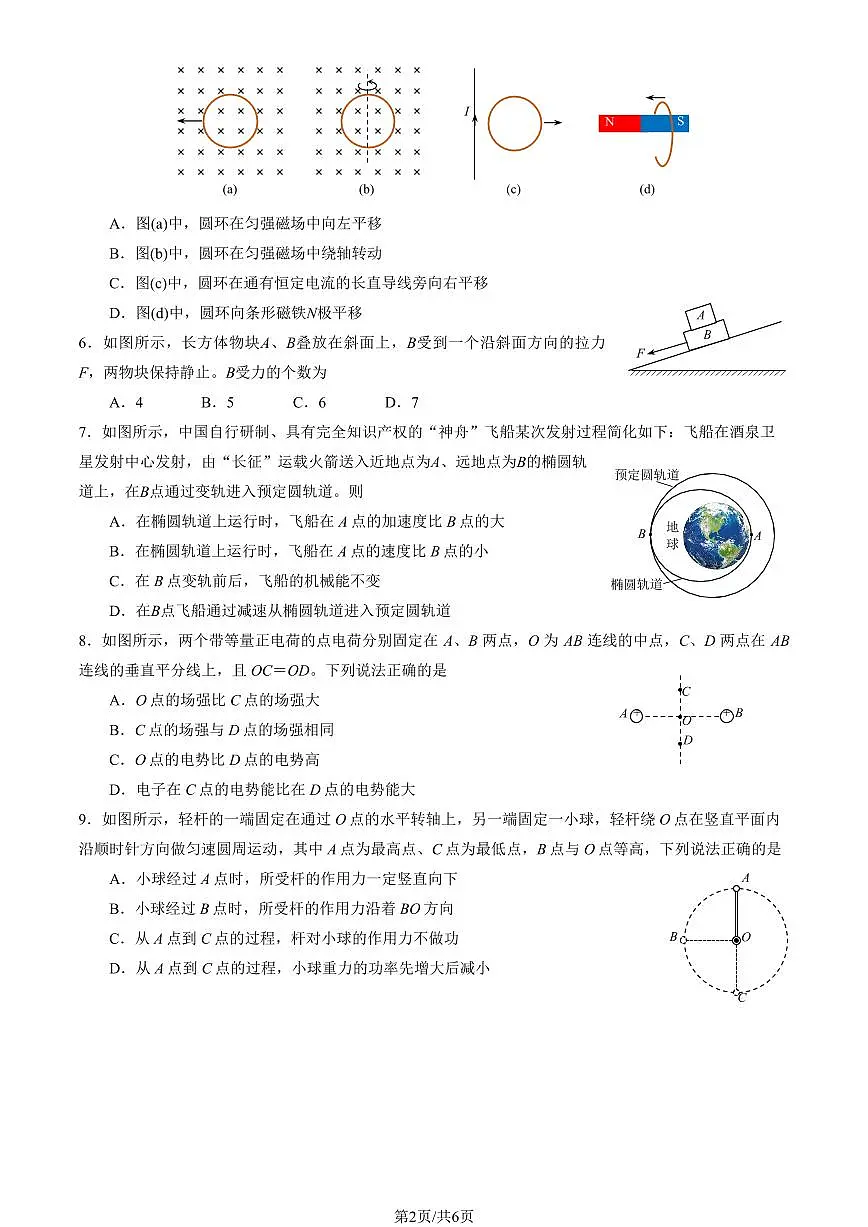 2026北京石景山高二(上)期末物理试卷第2页