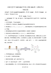 四川省成都市石室中学2026届高三上学期一诊模拟考试物理试卷(Word版附解析)