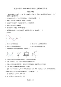 四川省内江市威远中学2025-2026学年高一上学期12月月考物理试卷（Word版附解析）