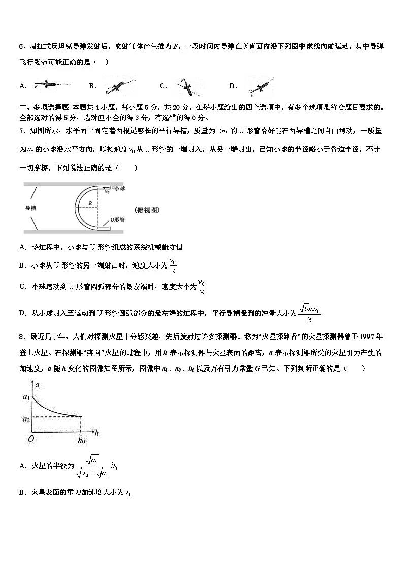 2026届黑龙江省哈尔滨市第24中学高考物理五模试卷含解析第3页