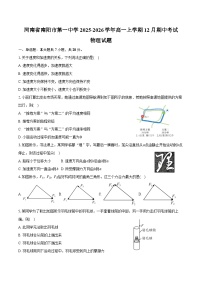 河南省南阳市第一中学2025-2026学年高一上学期12月期中考试物理试卷（含答案）