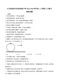江苏省扬州市广陵区红桥高级中学2025-2026学年高一上学期11月期中物理试卷(含答案)