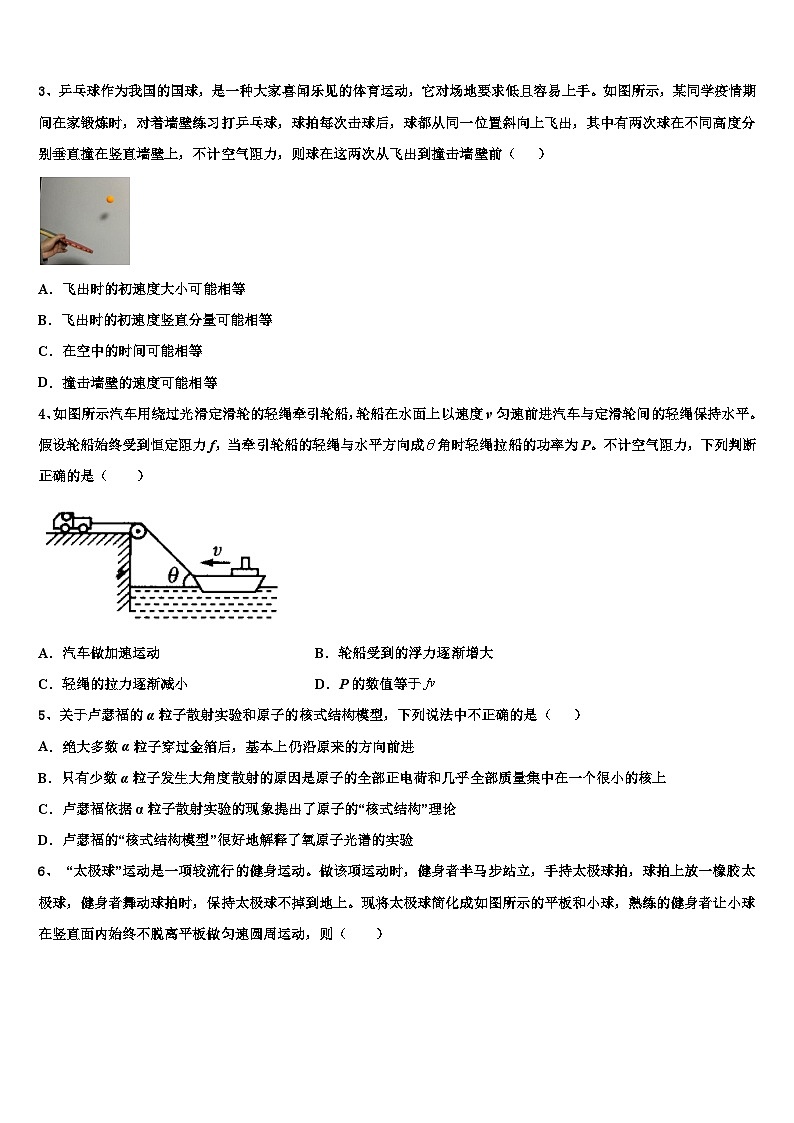 2026届黑龙江省七台河市高三3月份模拟考试物理试题含解析第2页