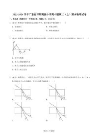 2023-2024学年深圳市高级中学高中园高二(上)期末物理试卷及答案