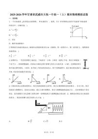 2025-2026学年甘肃省武威市天祝一中高一（上）期末物理模拟试卷（含答案）