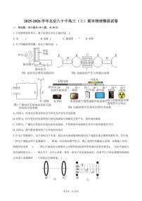 2025-2026学年北京八十中高三（上）期末物理模拟试卷（含答案）
