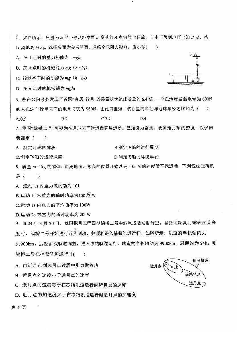 2026北京二十中高一(上)期末物理试卷第2页