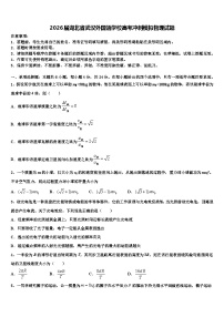 2026届湖北省武汉外国语学校高考冲刺模拟物理试题含解析