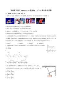 2025-2026学年甘肃省兰州市高一上学期期末物理试卷（含解析）