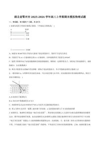 2026届湖北省鄂州市高三上学期期末模拟物理试卷（含解析）