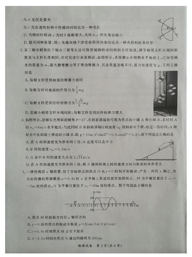 2026届湖北孝感教科研楚天协作体高三上学期一模物理试题(含答案)第2页