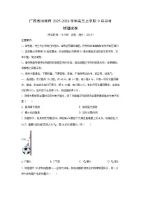 2025-2026学年广西省河池市高三上学期9月月考物理试卷（学生版）