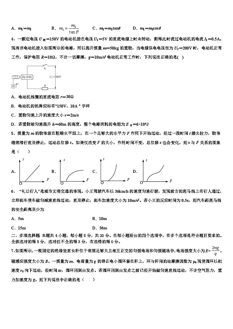 2026届湖南省衡阳市祁东县第二中学高考物理倒计时模拟卷含解析第2页