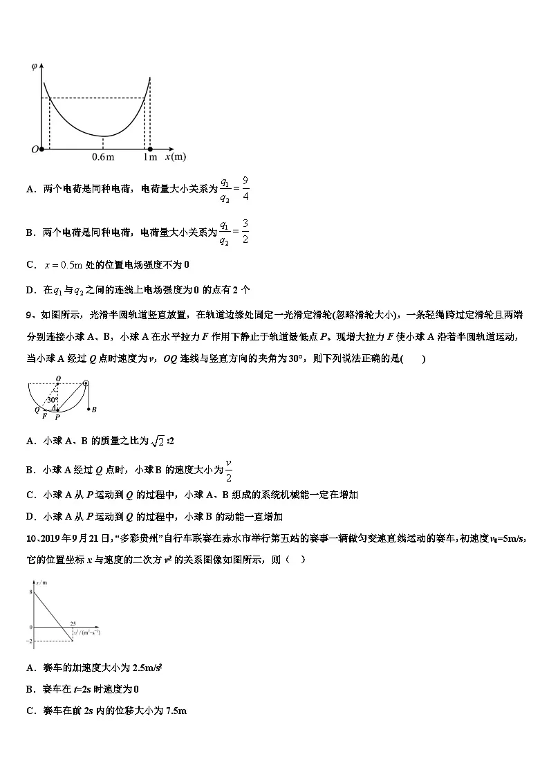 2026届湖南省道县第二中学高三考前热身物理试卷含解析第3页
