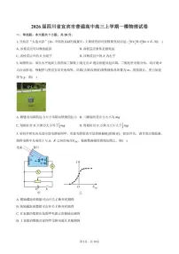 2026届四川省宜宾市普通高中高三上学期一模物理试卷（含答案）