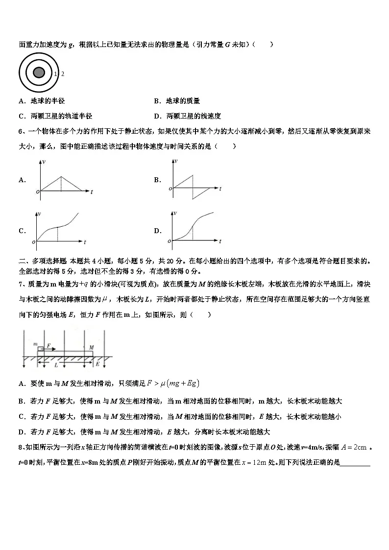 2026届吉林省吉林市五十五中高考适应性考试物理试卷含解析第3页