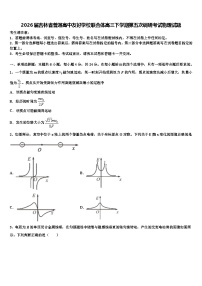 2026届吉林省普通高中友好学校联合体高三下学期第五次调研考试物理试题含解析