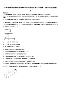 2026届吉林省吉林地区普通高中友好学校联合体第三十一届高三下第一次测试物理试题含解析