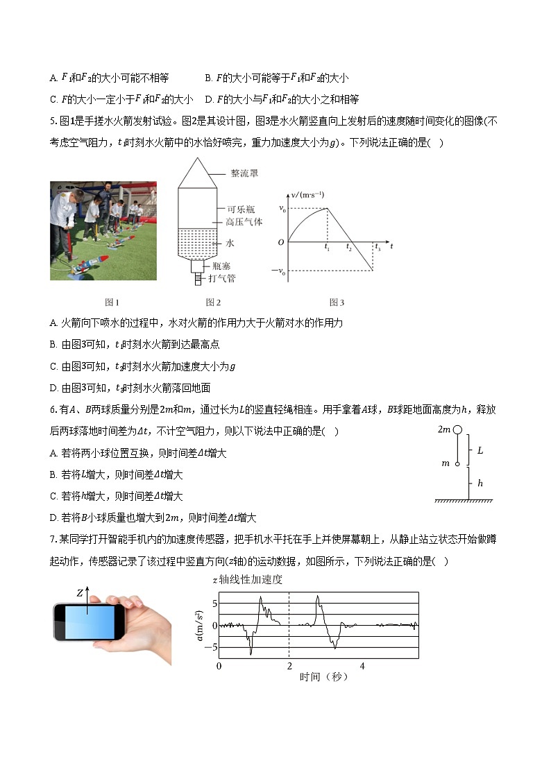 2025-2026学年内蒙古赤峰市松山区高一(上)期末物理试卷(含答案)第2页