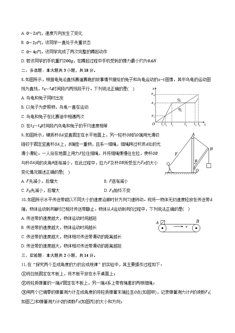 2025-2026学年内蒙古赤峰市松山区高一(上)期末物理试卷(含答案)第3页