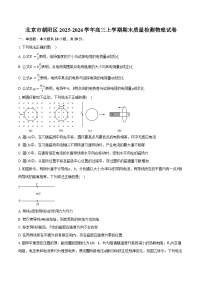 北京市朝阳区2025-2026学年高三上学期期末质量检测物理试卷（含答案）
